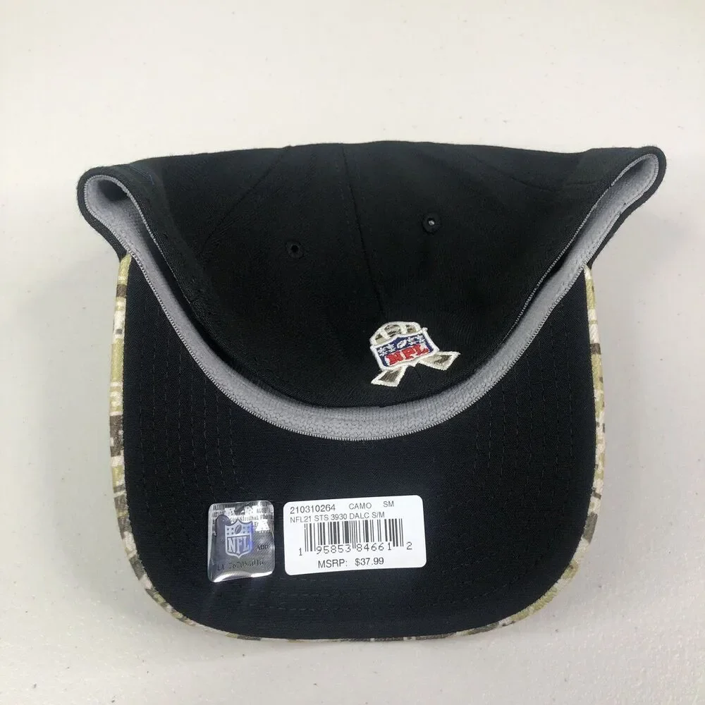 New Era Dallas Cowboys NFL Salute To Service Hat Cap 39THIRTY Flex Fit S/M Camo